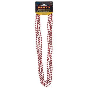 Unique Party Beaded Metallic Necklace (Pack of 4) / Red